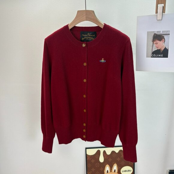 Vivienne Westwood Saturn embroidered knitted cardigan